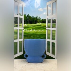 Curvy Sky Blue Ceramic Planter Pot without drainage hole